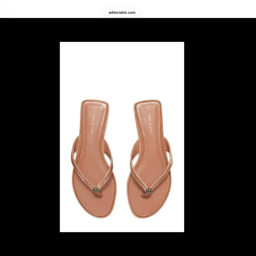 NIB Tory Burch PAVE Classic Flip Flops VINTAGE ROSE